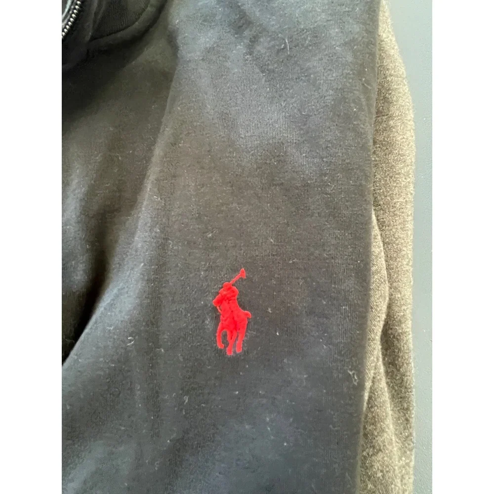 Polo Ralph Lauren Performance Track Jacket Full‎ Zip Black Red Pony Mens XL
